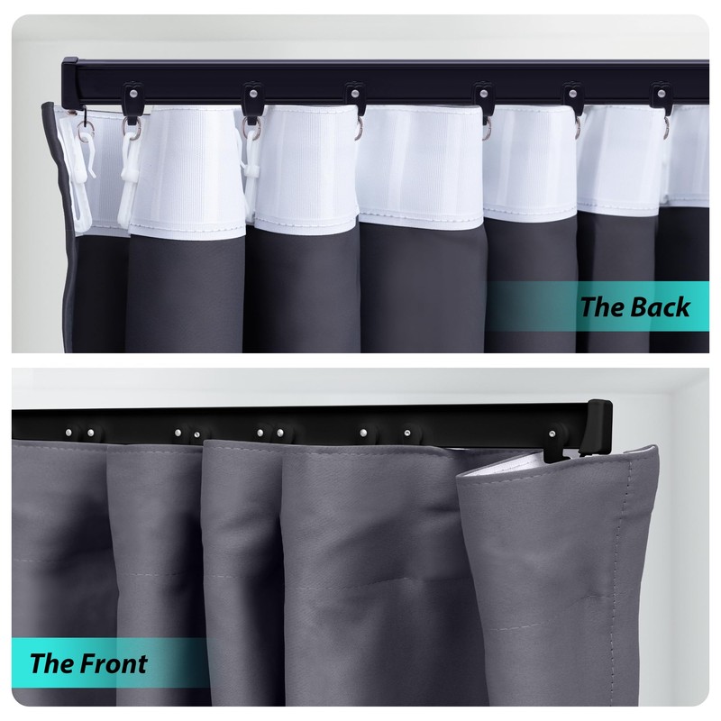 Room Divider Blackout Curtains Flexible Sliding Tracks Sets Ceiling Mounted