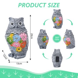 Cuteefun Owl Solar Garden Decoration for Outdoors, Garden Animal Decoration with Solar Light, Weatherproof and Durable, Decorative Outdoor Figures for Garden Lawn, Housewarming Women Mum Birthday Gift