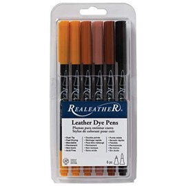Leather Dye Pens, Earth Tones, 6-Pack