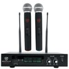Rockville RWM71U Dual UHF Handheld Wireless Microphone System w/Metal Receiver,