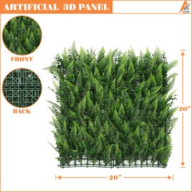 AwnPro 11PCS Artificial 3D Panel Wall Screen, 20" x 20" Grass Wall Panel, Artificial Hedge Fence Privacy Screen, Faux Ivy Vine Leaf Decorations for Outdoor Garden Decoration (Style 10)