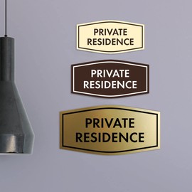 Fancy Private Residence Sign (Black) - Small 2 Pack