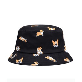 Hatphile Mens Womens Trends Fashion Bucket Hat (as1, Alpha, l, Corgi Black)