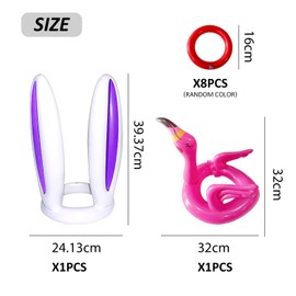 10 pieces of inflatable ring ear snare set, throwing inflatable game set, inflatable throwing ring game accessories, animal inflatable set snare set