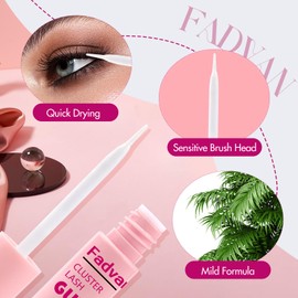 Eyelash Glue for Eyelashes, 5 ml, Eyelash Glue for Individual Eyelashes, Individual Lash Glue, Hold 48 Hours, DIY Cluster Eyelashes, Glue, White, Waterproof Cluster Lashes, Glue at Home (5 ml, White)