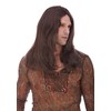 UNISEX BROWN 60'S 70'S PEACE OUT HIPPIE HIPPY SYNTHETIC HAIR