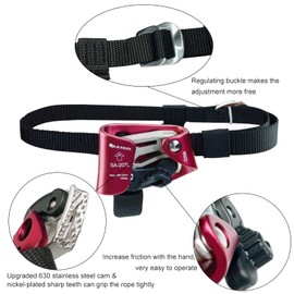 S.E.PEAK Foot Ascender Riser Strong Rappelling Gear Equipment for Rock Climbing Tree Arborist, Climbing Rescue Caving, Mountaineering, 8~13MM Rope, Right Foot, Orange