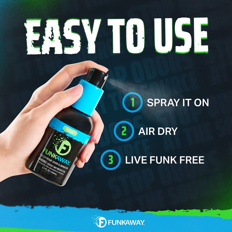 FunkAway Odor Eliminator Spray for Shoes, Clothes and Gear (Non-aerosol),