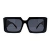 Womens Mod Designer Square Rectangle Fashion Sunglasses Black Tortoise Black