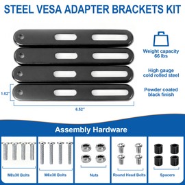 4 PCS VESA Mount Adapter Kit - TV Wall Mount Extension Brackets with Hardware, Converts 100x100/200x200mm to 200x400/300x300/400x400mm VESA, Steel Adapter Plate for 32-55 Inch LCD LED TV Screens