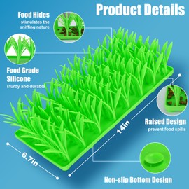 AIERSA Silicone Grass Mat for Cats,Slow Food Mat Grass,Pet Snuffle Mat for Dog,Green Grass Silicone Cat Foraging Mat Motivate Pets to Forage for f Food,Interactive Food Toy for Boredom