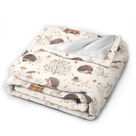 NICEWL Meiya-Design Fleece Blanket Meadow Hedgehog Home Flannel Fleece Soft Warm Plush Throw Blanket for Bed/Couch/Sofa/Office/Camping