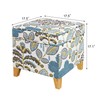 Adeco 18 Inch High Cube Ottoman Storage, Linen Chair Foot