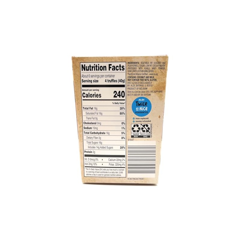 Belgian Cocoa Moser Roth Truffles Dusted in Rich Cocoa 8.81oz/250g