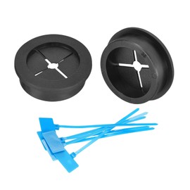 sourcing map 2Pcs Cable Cord Grommet, 1-3/8"(35mm) Rubber Desk Grommets Wire Pass Through Hole Cover with Marked Cable Ties for Home Office Cable Wire Protection, Black