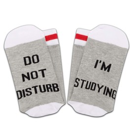 PXTIDY Studying Gift Bookworm Gift Do Not Disturb I’m Studying Novelty Socks Gift for Student Reading Lover (I’m Studying)