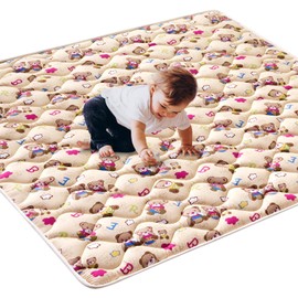 Vibe bear High-Density Foam Baby Play Mat,36x36 Inches Thicken One-Piece Infants Crawling Mat,Comfortable and Soft Baby Playmat,Non Slip Washable Floor Mat for Babies,Infants,Toddlers