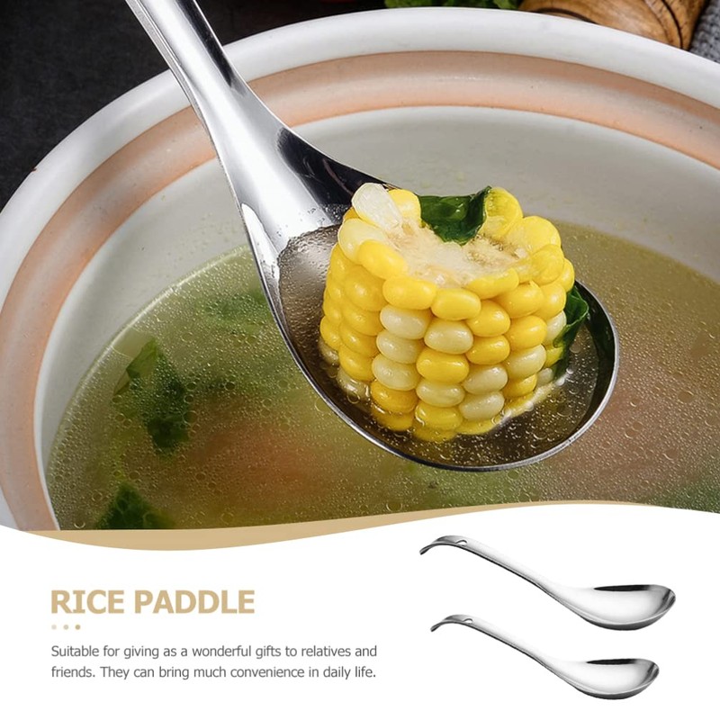 Cabilock Stainless Steel Rice Spoon 10.2 Inch Large Soup Ladle