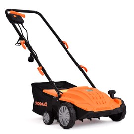 ARNOT Lawn Dethatcher & Scarifier, 2-in-1 Electric Corded Lawn Dethatcher, 13-Inch 12Amp Lawn Scarifier, 3-Position Raking Depth, w/40L Collection Bag & 2 Removable Blades, Orange
