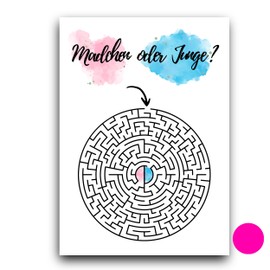 RXLITE 10 Baby Shower Playing Cards Maze Gender Reveal Girls Gender Reveal Party High-Quality Cards for Expecting Mum Mother Environmentally Friendly Gift Idea Birth Memory