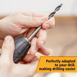 8-Piece Drill Bit Set, 200 mm Extra Long High Speed Steel Cylinder Shank Twist Drill, 4-10 mm Diameter, High Hardness, Twist Drill Set, Drilling Tool for Soft Metal, Aluminium, Wood, Kuns
