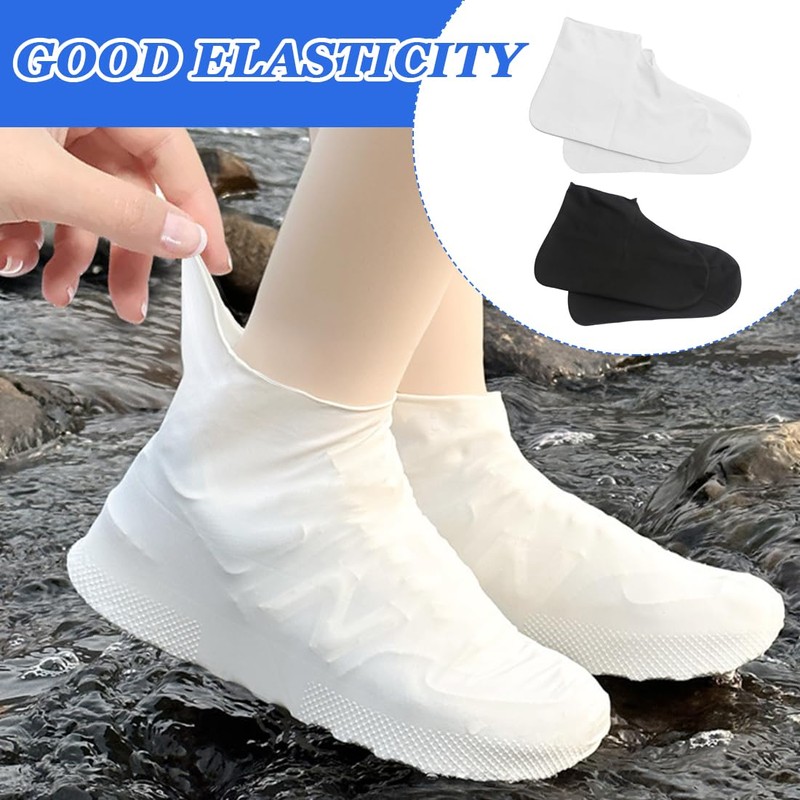 VONJUMA 2 Pairs Shoe Covers Waterproof Non-Slip Shoe Covers Reusable