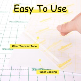 TECKWRAP Transfer Tape for Glitter Vinyl High Tack 12” x 30 FT Alignment Yellow Grid Application Tape Perfect for Self-Adhesive Vinyl for Decals, Signs, Stickers, Walls, Doors, Windows