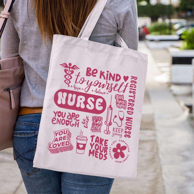 WCGXKO Nurse Themed Tote Bag Nursing Weeks Gift Nurse Practioner