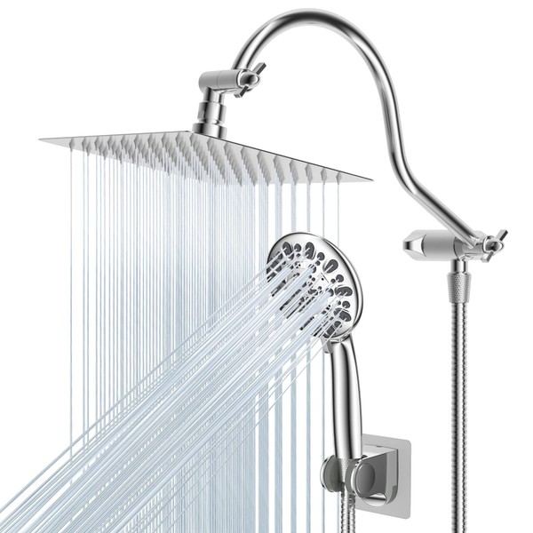 Hibbent All Metal Shower Head, 8'' High Pressure Rainfall Shower