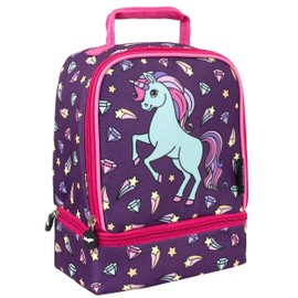 Fringoo - Double Decker Lunch Box - Unicorn Lunch Box - Lunch Box for Kids - Lunch Box with Compartment - Unicorn Lunch Bag, Large School Lunch Box - Fully Insulated