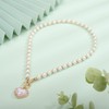 Xerling Boho Faux Pearl Choker Love Heart Crystal Pendant Toggle