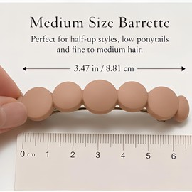 French Hair Barrettes for Fine & Medium Hair – Matte Finish, No Slip, Everyday Elegant Hair Clips for Women – 4 Neutral Colors