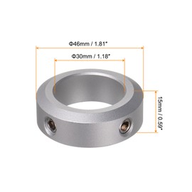 HARFINGTON 4pcs Shaft Collar 30mm Bore Aluminum Alloy Set Screw Shaft Collars, 46mm OD, 15mm Width, for Wheel Barrow Axle, Gearbox Assemblies, CNC Machine Tools, Industry, Anodization