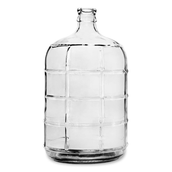 Geo Sports Bottles 3 Gallon Round Glass Carboy Fits 30mm Cork Finish or 55mm Push Cap Home Brew (Clear Glass) (BT3GG)
