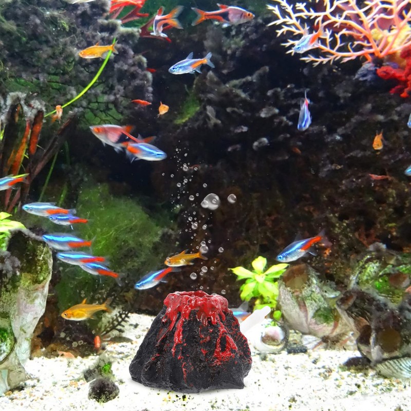 NOLITOY Aquarium Decorations Volcano Landscape Fish Tank Bubbler Ornaments for