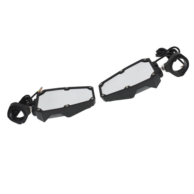 waltyotur UTV Rear View Side Mirrors wIth Lights Replacement for