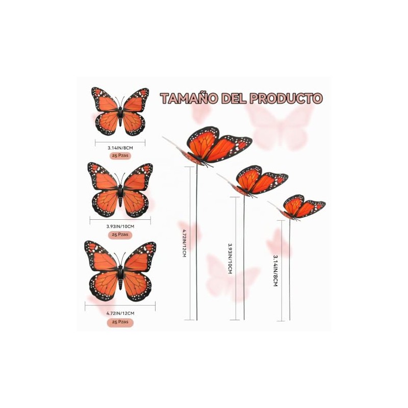 48 Decoraciones de Mariposa Monarca de Halloween Decoración, Mariposas Artificiales