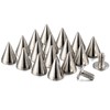 100 Sets 9.5MM Silver Spikes and Studs Metal Bullet Cone