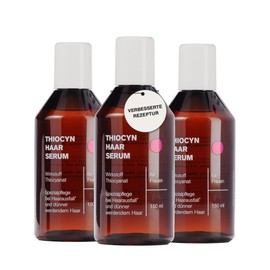 Thiocyn Hair Serum Against Hair Loss Women 3 x 150 ml - Accelerate Hair Growth with Thiocyanate, Biotin & Riboflavin - Special Care for Hair Loss - Vegan