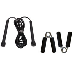 Simran Sports Home Exercise and Fitness Combo of Pencil Skipping Rope & Hand Gripper