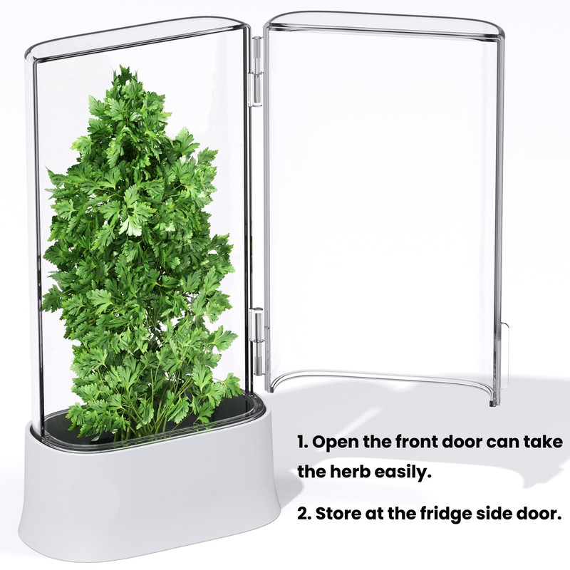 vacane Herb Keeper for Refrigerator, Fresh Herb Saver Herb Storage