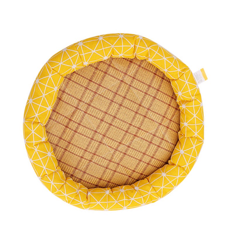 Round Pet Cooling Bed Cartoon Printing Pet Sleeping Bed Summer