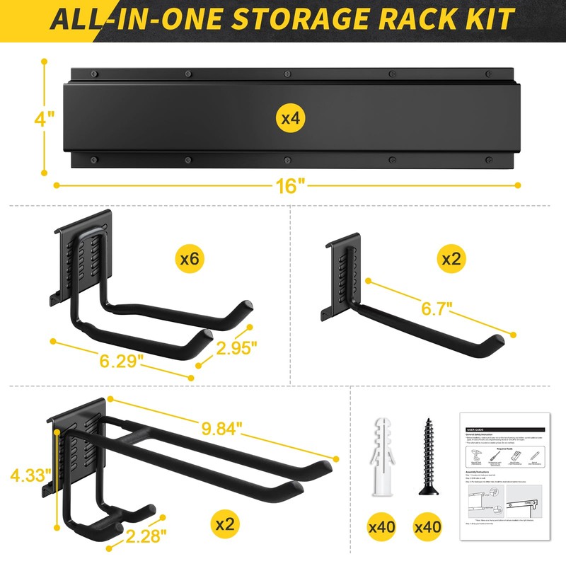 64 Inches Garage Storage, UUP Garage Organization Wall Mount Garden