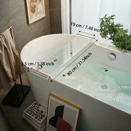 Bathtub Tray Clear Caddy Rack: Acrylic Tub Tray Shelf with Gold Rails to Hold Book Phone Candle Wine - Waterproof Bathtub Accessories, Luxury Gifts for Women