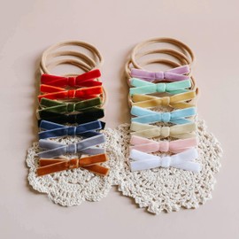 Baby Girl Headbands and Bows, Newborn Infant Toddler Nylon Hairbands Hair Accessories by LittleJoJo