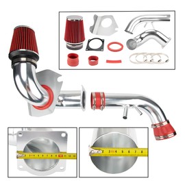 AUTOSITY Air Intake Kit, 3" & 3.5" Cold Air Intake System Kits + Filter Aluminum Compatible with 1996-2004 Mustang GT Model with 4.6L V8 (Red)