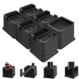 MYMULIKE Bed Risers 3 inch, Adjustable Bed Risers for 1 inch, 2 inch, 3 inch, 6000lbs Heavy Duty Bed Frame Risers for Table, Sofa, Couch, Cabinet, Bed Frame Set of 6