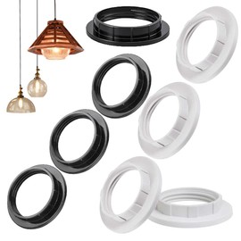 GHPKOTW Lampshade Reducing Ring Screw Ring E14 White 27 mm Lampshade Screw Ring for Lampshade Holder, Table Lamp, Ceiling Lights, Floor Lampshade Ring, Plastic, Pack of 8