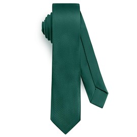 URAQT Men's Ties, Satin Elegant Tie 5 cm for Men, Classic Wedding Ties for Office or Festive Events, dark green