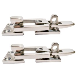 Boat Door Hatch 316 Stainless Steel Anti-Rattle Latches, Marine Grade Lockable Hold Down Clamp Latches (2 Pcs)